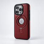 Leather iPhone case with flexible MagSafe magnetic stand