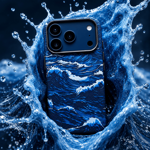iPhone Case Carbon Waves Design with MagSafe