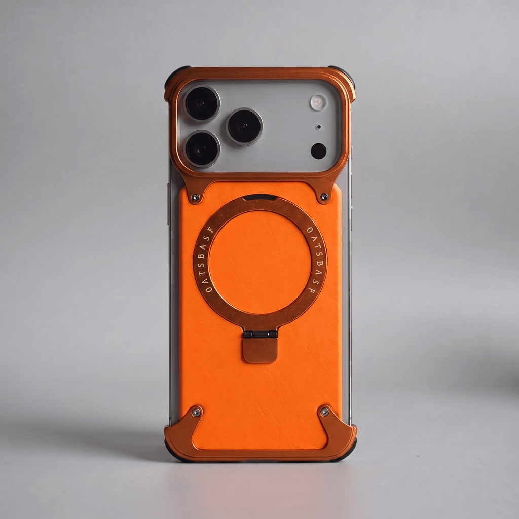 iPhone 17 Metal Case in Leather and Velvet MagSafe