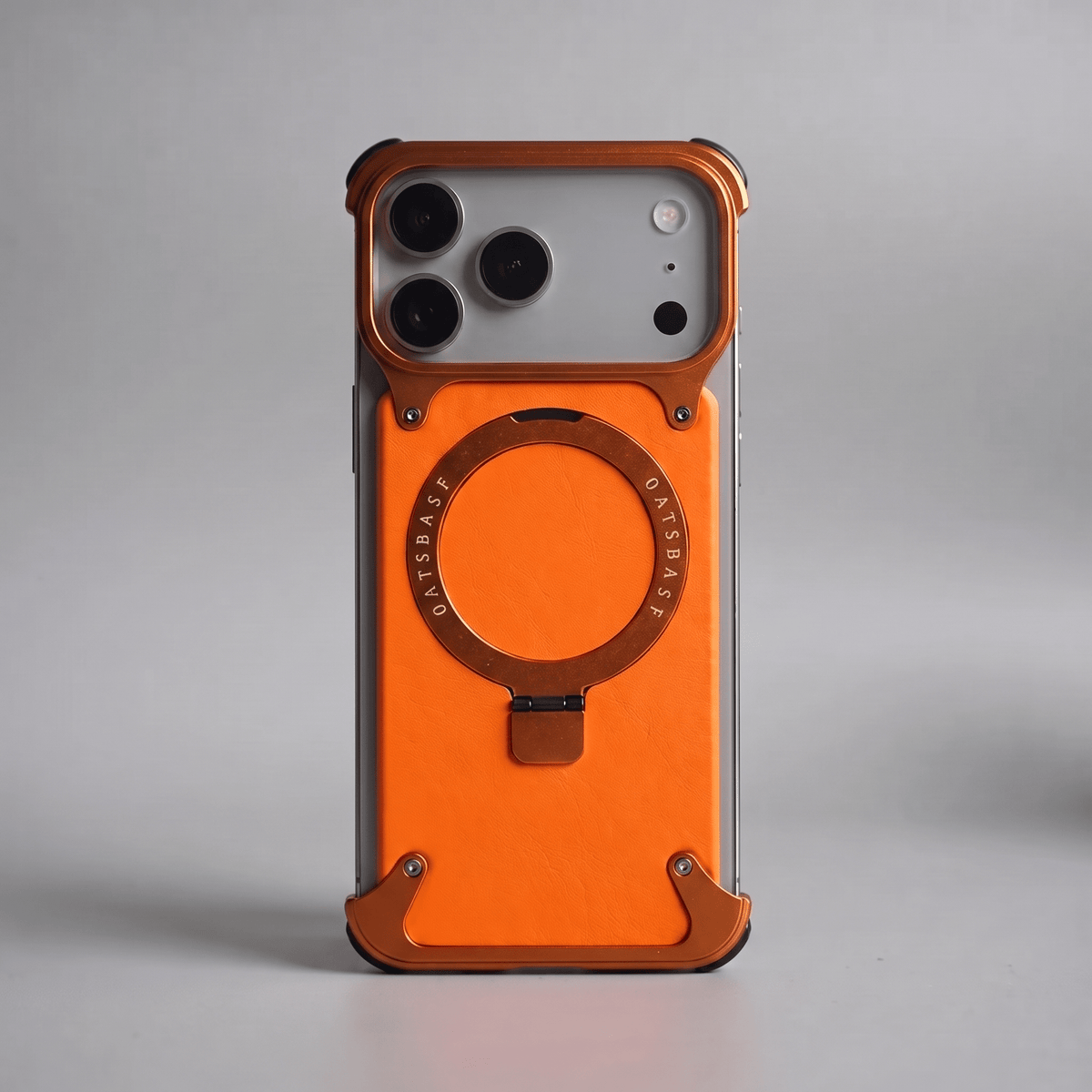 iPhone 17 Metal Case in Leather and Velvet MagSafe